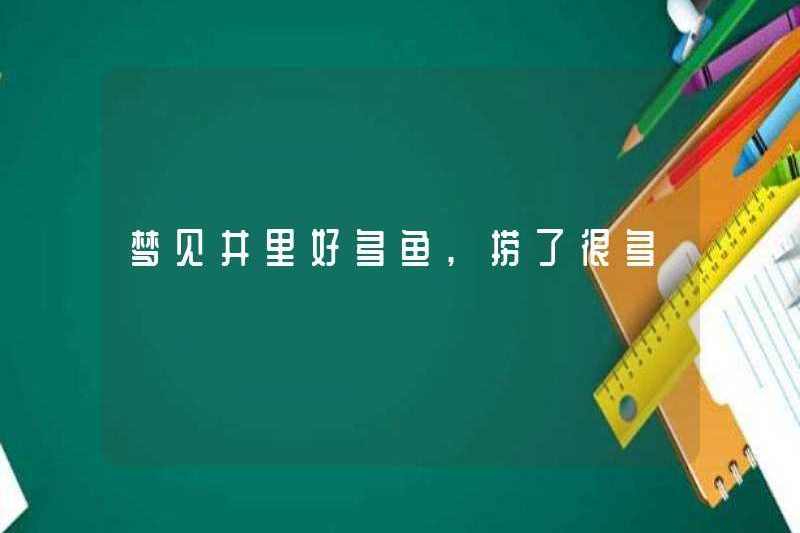 Tôi đã mơ rằng có rất nhiều con cá trong giếng và tôi đã bắt được rất nhiều người trong số chúng